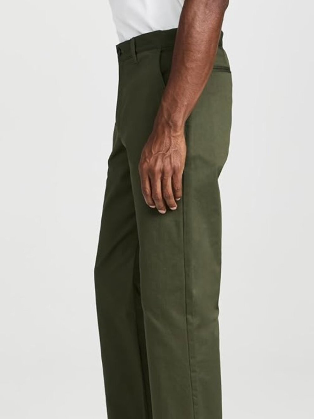 NAKED & FAMOUS Khaki Green Stretch Twill Slim Chino Pants, Size 30 - Picture 3 of 15